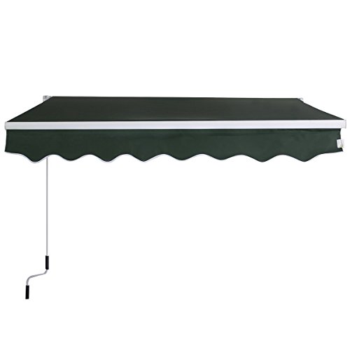 Goplus Manual Patio 8.2’×6.5′ Retractable Deck Awning Sunshade Shelter Canopy Outdoo ...