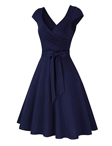 KOJOOIN-Damen-Vintage-Abendkleider-50er-V-Ausschnitt-Rockabilly-Retro-Kleider-Hepburn-Stil-CocktailkleidVerpackung-MEHRWEG