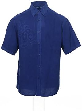 Saltaire Blue Floral Camp Shirt , Size Small