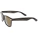 Classic Modern Wood Print Square Horn Rimmed Sunglasses 52mm (Dark-Wood/Brown)