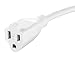 Maximm Cable 3 Feet 14Awg 360° Rotating Flat Plug Extension Cord/Wire, 3 Prong Grounded Wire, Heavy Duty Extension Cord - UL Certified - White