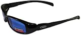 Global Vision New Attitude Motorcycle Glasses (Black Frame/Blue Lens)