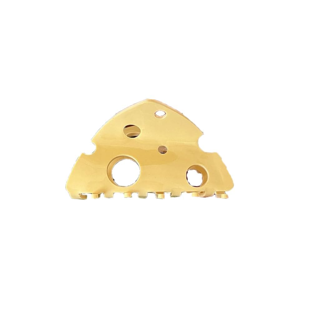 Yellow Hair Clip Headdress Fashion Hollow Shark Clip Cute Cheese Acetate Hair Claw Party for Beauty and Personal Care Hair Accessories