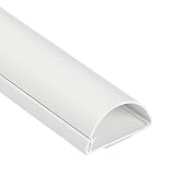 D-Line White TV Cable Raceway On-Wall Cord Cover | 39 Inch Large Paintable Channel to Hide and Conceal Cords, Cables, or Wires | Cable Management | 2" (W) x 1" (H)