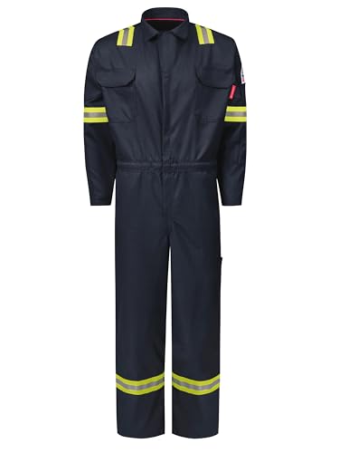 Bulwark FR Men's iQ Series Midweight Enhanced Visibility Mobility Coverall, Nav…