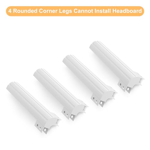 Yicensen Base Cama Queen de 46 cm de Altura, Metal Base Queen Size con Patas Redondeadas de Esquina, Plataforma Resistente Cama Muy Resistente Fácil Montaje, Sin Ruido, No Necesita Somier, Blanco