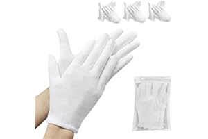 ZFYOUNG 6 Pcs（3pairs） White Cotton Gloves，moisturizing Gloves, Cotton Gloves for Dry Hands Eczema, White Sleep Gloves for Men and Women, Beauty Coin SPA Cloth Gloves……