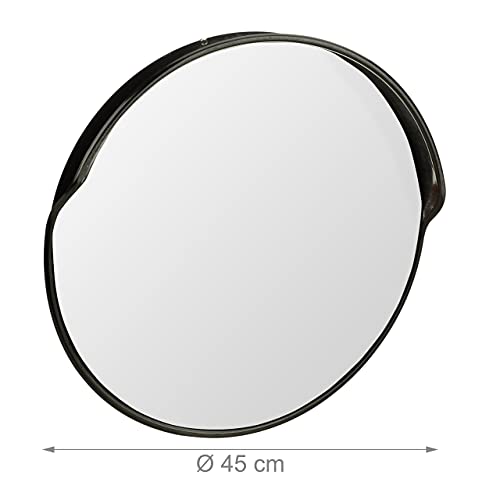Relaxdays Verkeersspiegel 45 cm, professioneel, weerbestendig, onbreekbaar, binnen en buiten, inclusief houder, zwart - Afbeelding 5