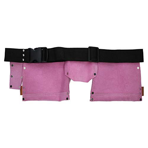 Rosa Leder Werkzeuggürtel Bauherren Werkzeugtasche 11 Taschen – Bild 3