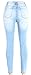 Gemijack Women's Cotton Slimming Butt Lift Distressed Jeans Skinny Denim Pants