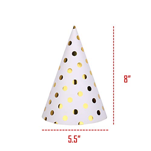 Happy Birthday Party Hats For Kids Birthday Hat Assortment Silver Gold Spot, 12 Pack