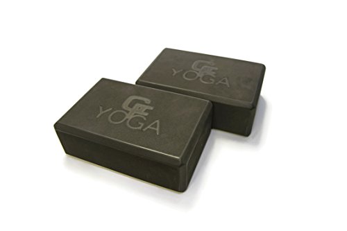 Gradient Fitness Yoga Blocks (2 Piece Set) – Lightweight High-Density EVA Foam – Improve Flexibility and Prevent Injury – Odor and Moisture Resistant (Black, 3 inch)
