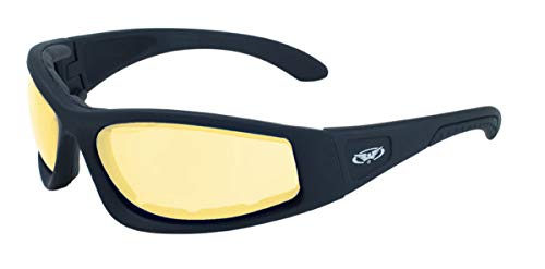 Global Vision Eyewear 24 Triumphant Series Safety Glasses with Black Frames and Yellow Tint Lenses