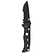 Benchmade - Adamas 275 Drop Point Blade Knife, Made in the USA (Serrated Edge/Black Handle)