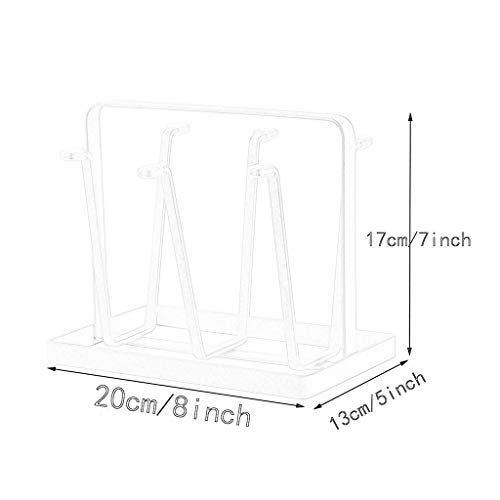 ZH Dish racks Mug Holder/Countertop or Pantry Metal Mug Tree Stand for Coffee Mugs, Glass, and Tea Cups,Kitchen Stand Organizer Drinkware Drying Rack, 6 Mug Capacity (color : White) - Thumbnail 2