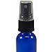 2 oz Empty Spray Bottle Cobalt Blue Boston Round Glass Bottle with White Atomizer - Perfect for Essential Oil Formulas,Aromatherapy and All Natural Cleaning Products (4 Pieces) (Black Atomizer)