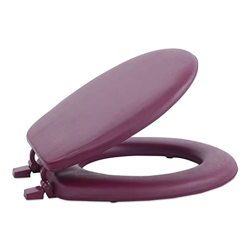 Soft Standard Vinyl Toilet Seat, Burgundy - 17 Inch Soft Vinyl Cover with Comfo…