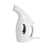Joy Mangano My Little Steamer® Go Mini® Hand Steamer 900 Watt Portable Lightweight Travel Clothing Fabric Steamer Quick Heating Automatic Shut off Compact and Stylish (white)