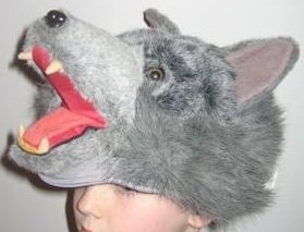 Plush Polyester Wolf Animal Hat (Grey)