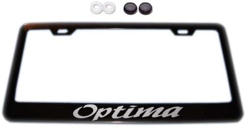KIA Optima Black License Plate Frame w/ Screw Covers