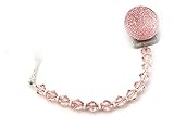 Crystal Dream Luxury Pink Swarovski Crystal Beads and Pink Glitter Baby Girl Sparkly Gift Pacifier Clip (CSGP)
