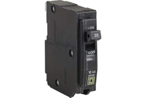 Square D QO120 Miniature Circuit Breaker, 120/240 VAC, 20 A, 10 kA Interrupt, 1 Pole, Thermal Magnetic Trip