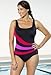 Aquabelle Women's Chlorine Resistant Xtra Life Lycra Red/Orchid Spliced Sport Swimsuit