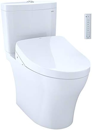 Toto Mw4463046cemg 01 Washlet Aquia Iv Two Piece Elongated Dual Flush 1 28 And 0 8 Gpf Toilet With S500e Electric Bidet Seat Cotton White Amazon Com