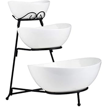 Amazon.com: Juego de cuencos ovalados de 3 niveles con ...