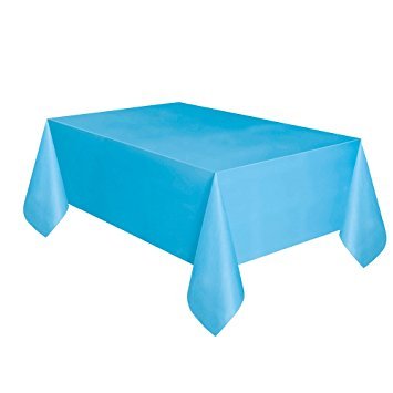 12-Pack Disposable Plastic Tablecloths - 54 x 108 Inch size Table Cloth â€“ Ideal Rectangular Table Covers for Any Tables upto 8 Feet Long â€“ Easy Clean-up of Post-Event Mess (Light Blue)