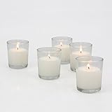 Stonebriar 12 Hour Long Burning Unscented Wax Filled Votive Holders, 48 Pack, White
