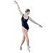 HDW DANCE Black Women Dance Leotard Ballet Sweetheart Mock Neck Mesh Dancewear (L, Black)