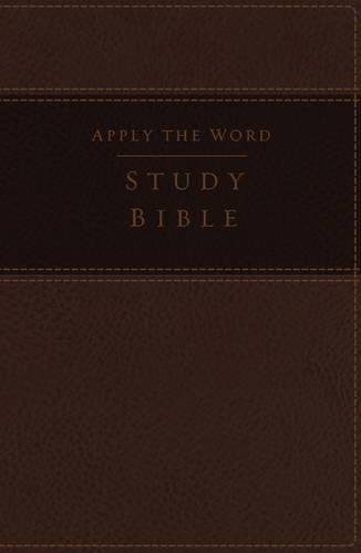 NKJV, Apply the Word Study Bible, Large Print, Imitation Leather, Brown, Indexed, Red Letter Edition: Live in His Steps