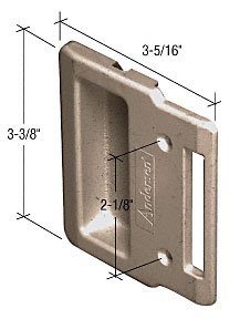 CRL Sliding Screen Door Inside Pull with 2-1/8" Screw Holes for Andersen Doors, Stone Color