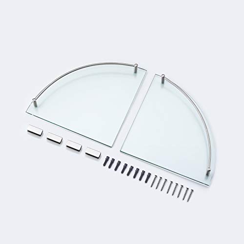 KES Glass Corner Shelf for Bathroom Corner Shower Shelf Tempered Glass