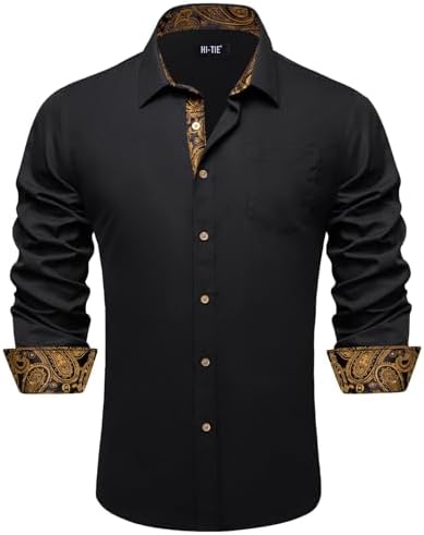 black dress shirt with gold tie Adam Smith Black Tie XL