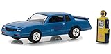 1984 Chevrolet Monte Carlo SS Blue with Vintage Gas Pump The Hobby Shop Series 5 1/64 Diecast Model Car by Greenlight 97050 F