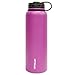 Fifty/Fifty Pink Vacuum-Insulated Stainless Steel Bottle with Wide Mouth - 40 oz. Capacity
