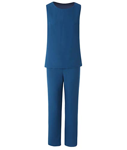 Pretygril-Frauen-3-Stck-Chiffon-Kleid-fr-die-Brautmutter-Hose-mit-Schal-Jacke