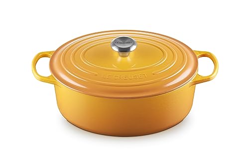 Le Creuset Signature Gusseisen-Bräter mit Deckel, Ø 31 cm, Oval, Für alle Herdarten und Induktion geeignet, Volumen: 6,3 l, 5,705 kg, Nectar, 21178316