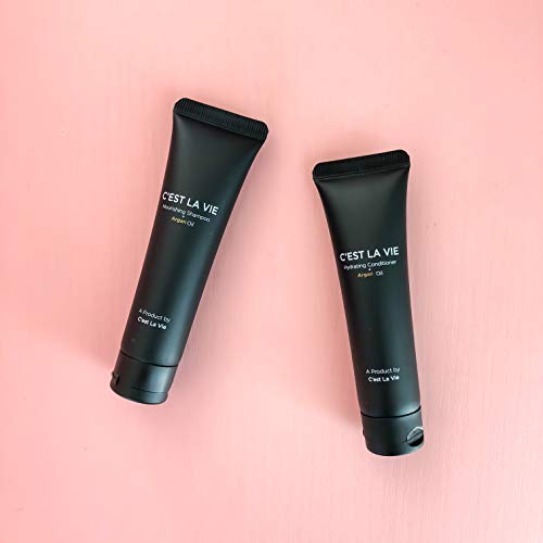 50 Bulk Pack - Nourishing Shampoo + Argan Oil By C'EST LA VIE - 40ml / 1.35 fl oz - Travel Guest & Hotel Amenities - Individual Tubes in Eco Responsible Packaging. Paraben & Cruelty Free (Black) - Thumbnail 4