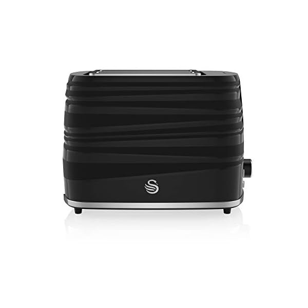 Swan, ST31050BN, 2 Slice Symphony Toaster, High Gloss and Matt Finish, 930 Watt, Black, Plastic