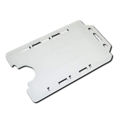 Identity-Plus: Clear Rigid Open Faced Double/Dual Sided Portrait ID Card Badge Pass Holder (100)