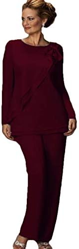 Women's Pants Suit Mother of The Bride Groom Ladies Chiffon Wedding Party Evening Gown