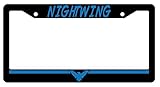 Nightwing LOGO (BLUE) Black Plastic License Plate Frame Super Hero Theme 2447