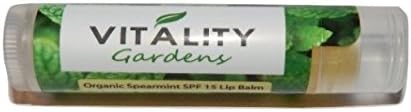 Vitality Gardens Premium Organic Lip Balm with SPF 15, Spear Mint