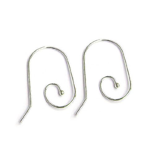 4 pcs .925 Sterling Silver Earwire Interchangeable Ball End Ear Wire French Hook 23mm/Findings/Bright