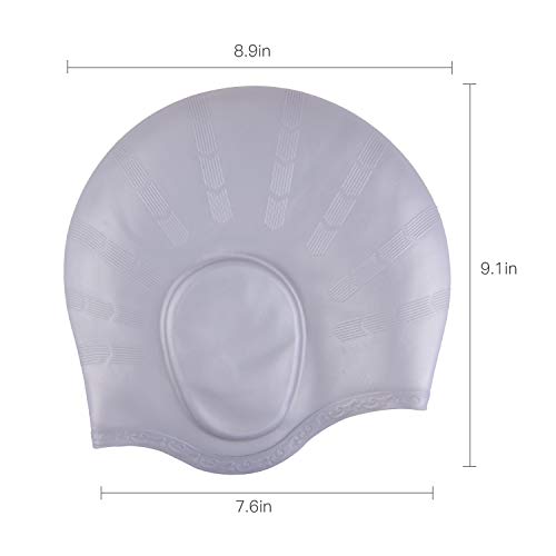 image for Yostyle Swim Cap, Silicone Swimming Caps for Long Hair - 3D Ergonomic 