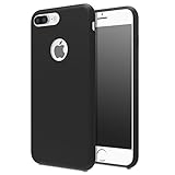 For iPhone 7 Plus Case - MoKo Slim Shockproof Liquid Silicone Gel Rubber Protective Case Soft Touch Back Cover for Apple iPhone 7 Plus 2016, BLACK
