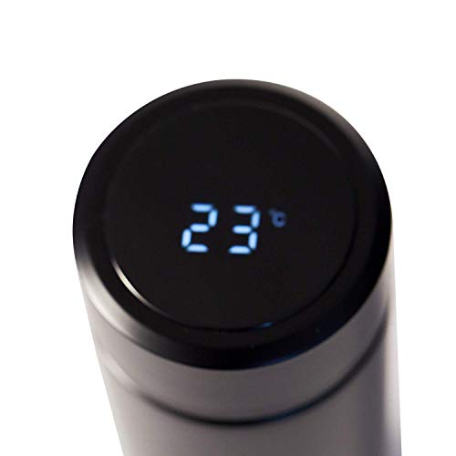 Inshere Smart Temperature Measuring Mug LED Touch Display Temperature Water Bottle Water Cup (Black)